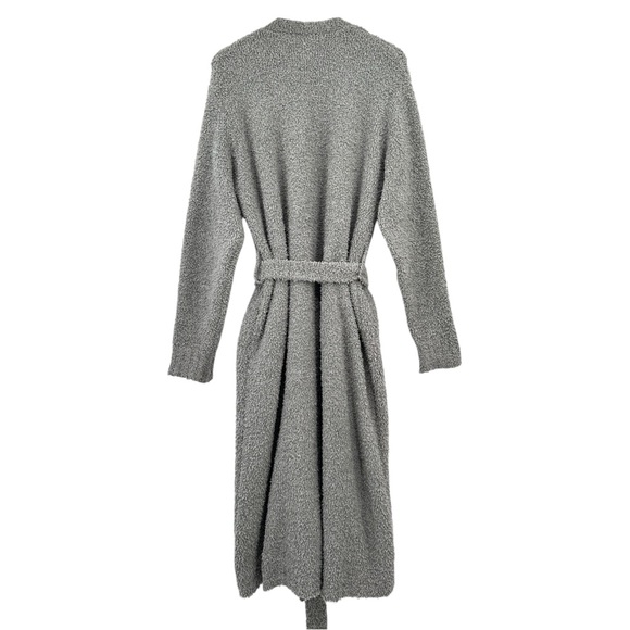 SKIMS Cozy Knit Belted Robe - Gray Fuzzy Long Lounge Robe sz S/M - Picture 5 of 9